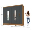 Ver imagem 5 de Guarda Roupa Casal com Espelho 8 Portas 4 Gavetas Jatobá Yescasa