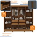 Ver imagem 3 de Guarda Roupa Casal com Espelho 8 Portas 4 Gavetas Jatobá Yescasa