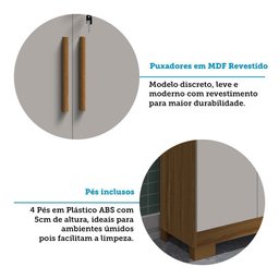 Armário Multiuso 2 Portas com Chave 100% MDF Prisma Espresso Móveis Bege - 8 Armário Multiuso 2 Portas com Chave 100% MDF Prisma Espresso Móveis Bege - 8