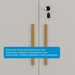 Armário Multiuso 2 Portas com Chave 100% Mdf Prisma Espresso Móveis - 6