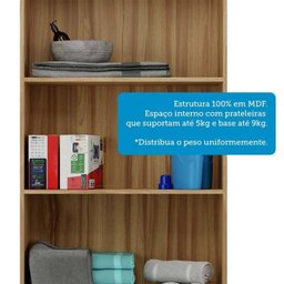 Armário Multiuso 2 Portas com Chave 100% Mdf Prisma Espresso Móveis - 5