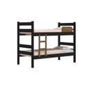 Ver imagem 2 de Cama Beliche PRIS 100% MDF Com Estrado em Madeira e Escada Lateral Cor Preto/ Jequitiba JA