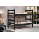 Ver imagem 1 de Cama Beliche PRIS 100% MDF Com Estrado em Madeira e Escada Lateral Cor Preto/ Jequitiba JA