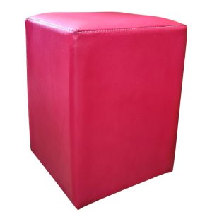 Puff Banqueta Quadrado Cubo em Corino Corano®:vermelho Romã