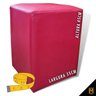 Puff Banqueta Quadrado Cubo em Corino Corano®:vermelho Romã - 2
