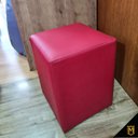 Ver imagem 4 de Puff Banqueta Quadrado Cubo em Corino Corano®:vermelho Romã