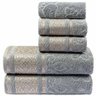 Jogo de Banho Toalhas Malau Decorado 5 Peças Cinza Granito - 1