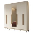 Ver imagem 3 de Guarda-Roupa Casal com Pés 8 Portas Batentes com Espelho Netuno Madesa
