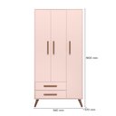 Ver imagem 4 de Conjunto Berço Reto, Cômoda Trocador e Guarda Roupa Retrô Rosa