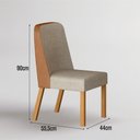 Ver imagem 5 de Conjunto Sala de Jantar Ísis 1,80m 6 Lugares Tampo Orgânico MDF Cinamomo Leifer Móveis