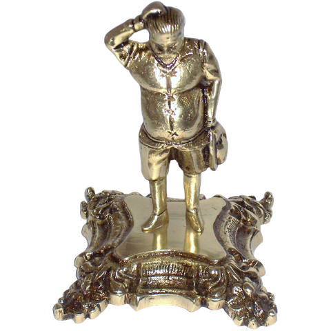 Estatueta Artesanal Sancho Pança em Latão Reciclado SAT Sancho Dourado