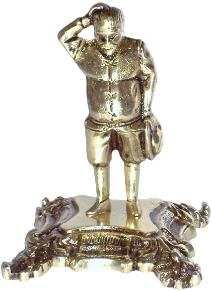 Estatueta Artesanal Sancho Pança em Latão Reciclado SAT Sancho Dourado - 2