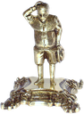 Ver imagem 2 de Estatueta Artesanal Sancho Pança em Latão Reciclado SAT Sancho Dourado