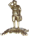 Ver imagem 3 de Estatueta Artesanal Sancho Pança em Latão Reciclado SAT Sancho Dourado