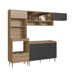 Cozinha Completa Modulada 4 Peças com Torre Quente para 2 Fornos e Vidro Reflecta Veneza Modulada Espresso Móveis - 2