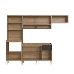Cozinha Completa Modulada 4 Peças com Torre Quente para 2 Fornos e Vidro Reflecta Veneza Modulada Espresso Móveis - 3