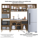 Ver imagem 6 de Cozinha Completa Modulada 4 Peças com Torre Quente para 2 Fornos e Vidro Reflecta Veneza Modulada Espresso Móveis Cinza/Mel/Grafite