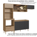 Ver imagem 7 de Cozinha Completa Modulada 4 Peças com Torre Quente para 2 Fornos e Vidro Reflecta Veneza Modulada Espresso Móveis Cinza/Mel/Grafite