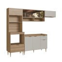 Ver imagem 2 de Cozinha Completa Modulada 4 Peças com Torre Quente para 2 Fornos e Vidro Reflecta Veneza Modulada Espresso Móveis