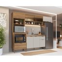 Ver imagem 1 de Cozinha Completa Modulada 4 Peças com Torre Quente para 2 Fornos e Vidro Reflecta Veneza Modulada Espresso Móveis Bege/Mel/Arenas
