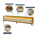 Ver imagem 6 de Rack para TV até 90 Polegadas com LED 100% MDF 260cm Pés em Madeira Requinte Marrom