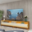 Ver imagem 7 de Rack para TV até 90 Polegadas com LED 100% MDF 260cm Pés em Madeira Requinte Marrom