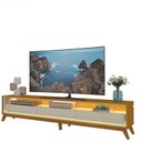 Ver mais imagens de Rack para TV até 90 Polegadas com LED 100% MDF 260cm Pés em Madeira Requinte Marrom