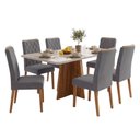 Ver imagem 1 de Conjunto Sala de Jantar Mesa 1,60m com Vidro Anjos 6 Cadeiras Bele