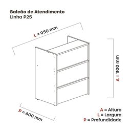 Balcão para Atendimento em L Completo - 2