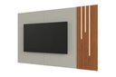 Ver imagem 1 de Painel para TV Arezzo Ripado com LED até 75 pol. 220 cm Naturalle/Off White - Mavaular
