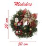 Guirlanda Natalina Enfeite de Porta Natal Papai Noel 50cm - 2