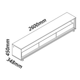 Rack para TV até 85 Polegadas com LED e Rodízios 260cm 100% MDF Requinte - 3