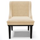 Ver imagem 7 de Poltrona Decorativa Base Fixa de Madeira Firenze Suede Bege/Preto - Gran Belo