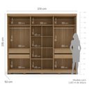 Ver imagem 3 de Guarda-Roupa Americano Casal 6 Portas 100% MDF Pérola Yescasa Bege/Carvalho/Off White