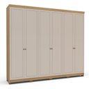 Ver imagem 2 de Guarda-Roupa Americano Casal 6 Portas 100% MDF Pérola Yescasa Bege/Carvalho/Off White