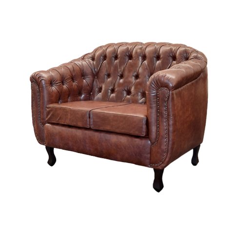 1 Sofá 2lugares Chesterfield Courissimo Nozes Dominic Decor