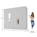 Ver imagem 4 de Guarda-roupa Casal 100% MDF com Espelho 8 Portas 4 Gavetas Jatobá Yescasa 