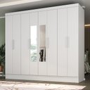 Ver imagem 1 de Guarda-roupa Casal 100% MDF com Espelho 8 Portas 4 Gavetas Jatobá Yescasa 