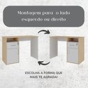 Ver imagem 5 de Escrivaninha Mesa Escritório Compacta Para Home Office Com 1 Porta 1 Gaveta Com Chave E 1 Nicho Hall