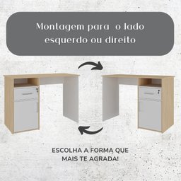 Escrivaninha Compacta Para Home Office Com 1 Porta 1 Gaveta Com Chave E 1 Nicho Hall - 5
