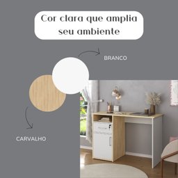 Escrivaninha Compacta Para Home Office Com 1 Porta 1 Gaveta Com Chave E 1 Nicho Hall - 6