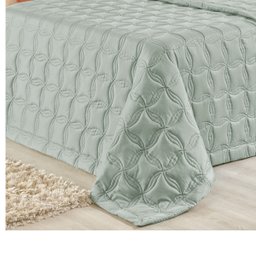 Cobre Leito Queen 3 peças Colcha Micropercal 200 Fios Celeste Verde Chá - 4