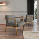 Ver imagem 1 de Poltrona em Madeira Maciça com Braço Gandia