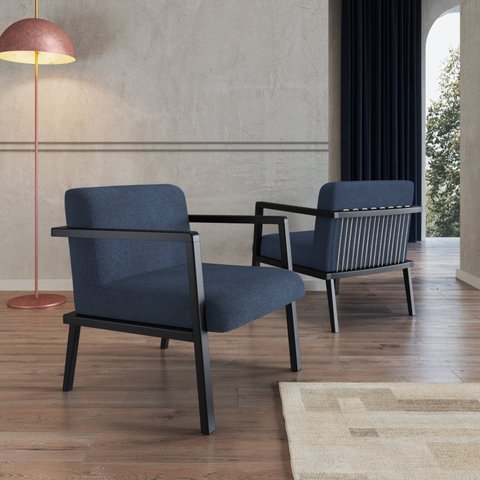 Poltrona em Madeira Maciça com Braço Gandia