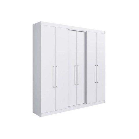 Guarda-roupa Oxford 6 Portas 2 Gavetas 9 Prateleiras - Casajá - Branco