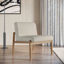 Ver imagem 1 de Poltrona Decorativa Madeira Maciça Jequitibá Assento com Persintas Narvi