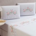 Ver imagem 1 de JOGO DE LENÇOL BORDADO BRANCO - CASAL Bordados Vitória