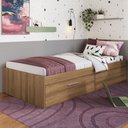 Ver imagem 3 de Cama de Solteiro com Baú 2 Portas para Colchão 188x78cm Multimóveis Cr40131 Mel