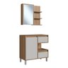 Gabinete de Banheiro 80cm Paula com Espelheira 01 Porta sem Cuba - 2