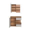 Ver imagem 4 de Gabinete de Banheiro 80cm Paula com Espelheira 01 Porta sem Cuba Marrom/Mel/Arenas